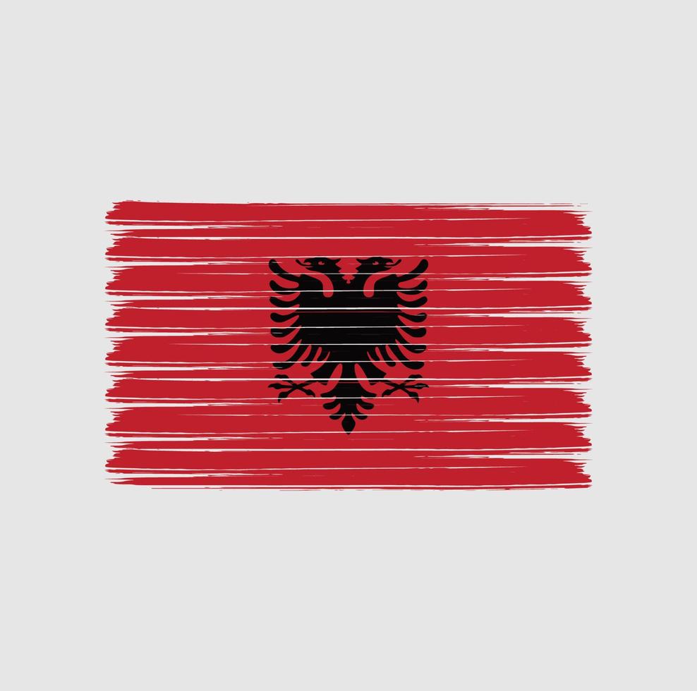 trazos de pincel de la bandera de albania. bandera nacional vector
