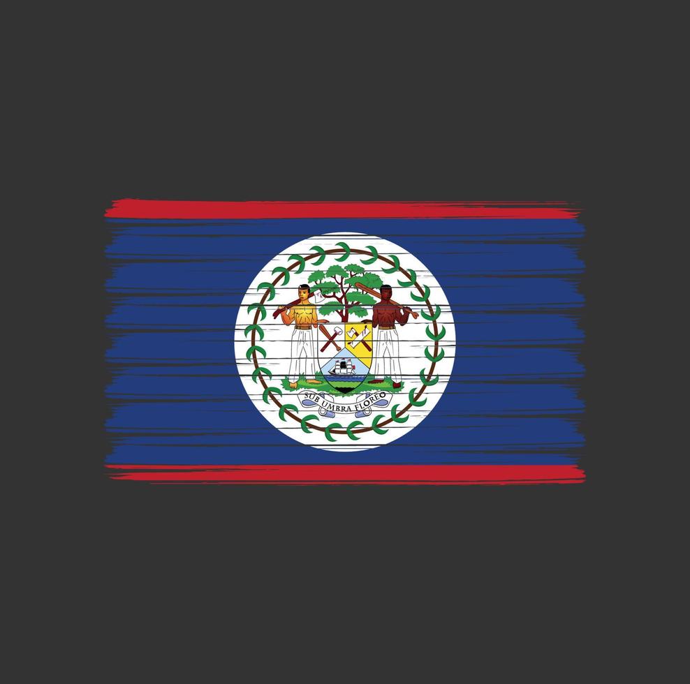 trazos de pincel de bandera de belice. bandera nacional vector