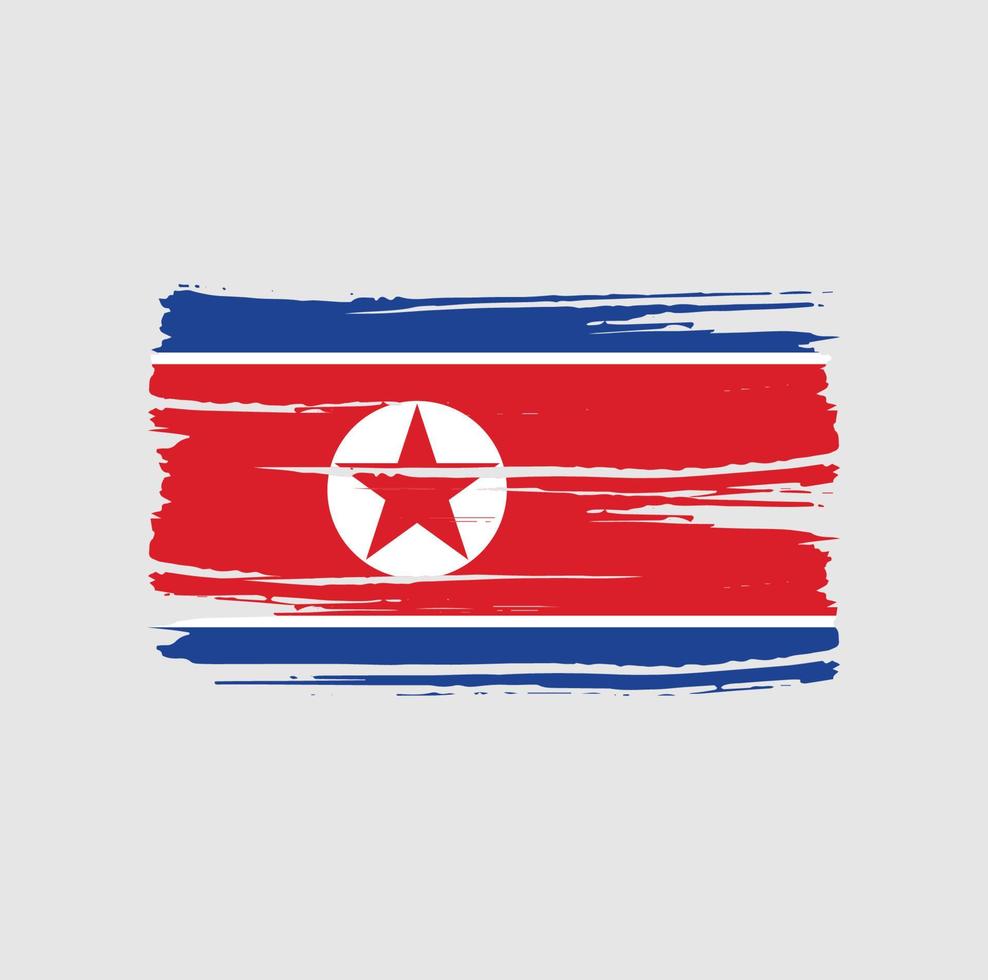 pincel de bandera de corea del norte. bandera nacional vector