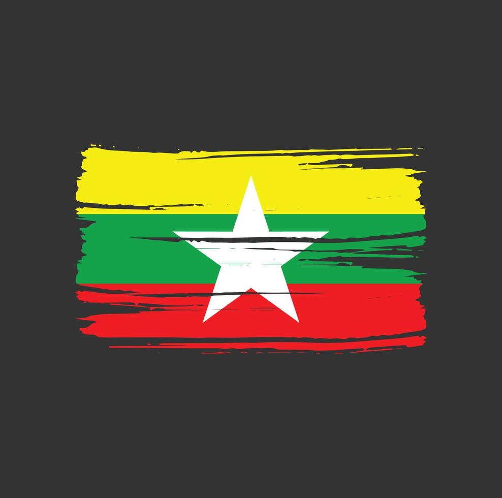 cepillo de la bandera de myanmar. bandera nacional vector