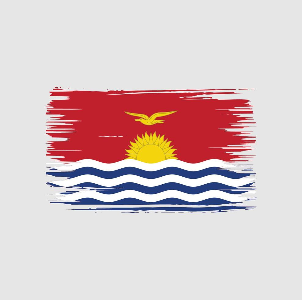 diseño de pincel de bandera de kiribati. bandera nacional vector