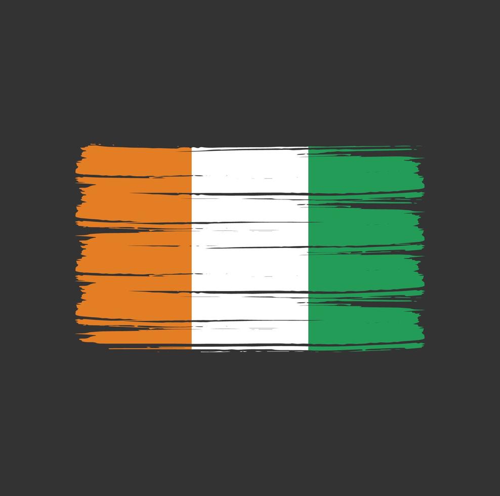 trazos de pincel de bandera de cote dlvoire. bandera nacional vector