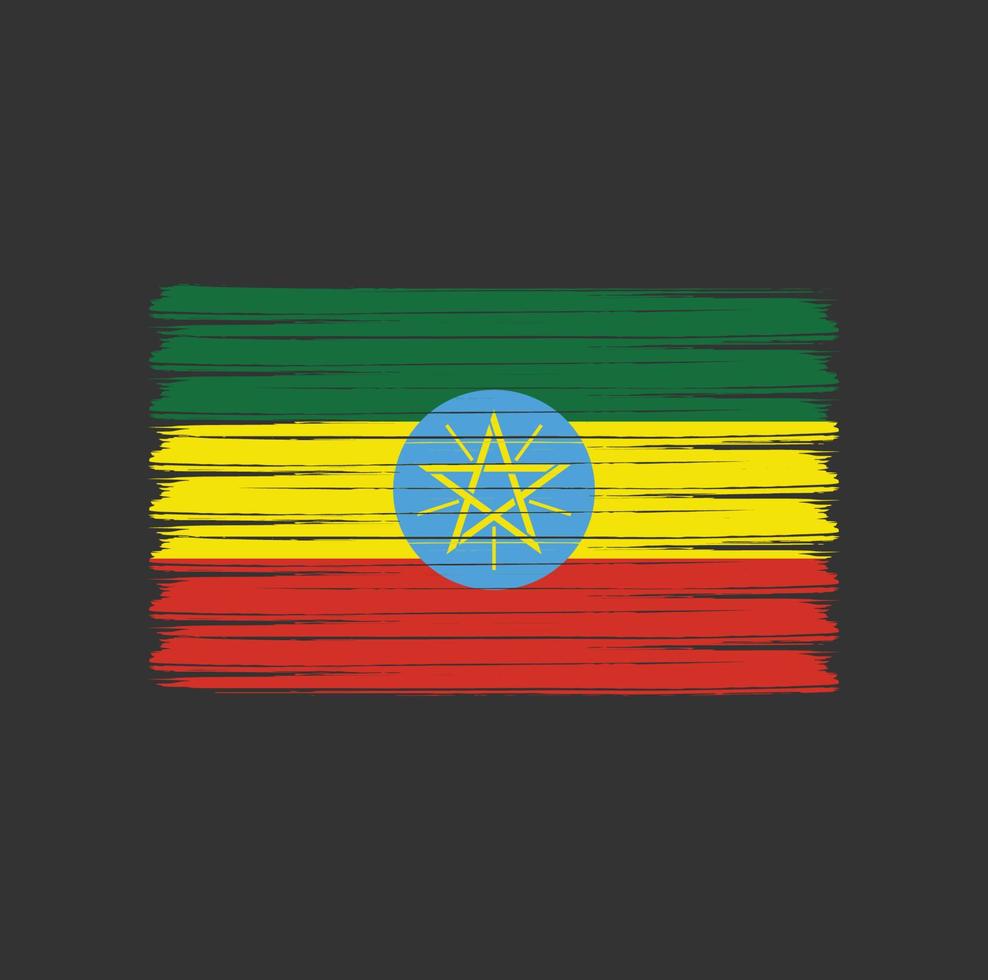 Ethiopia Flag Brush Strokes. National Flag vector