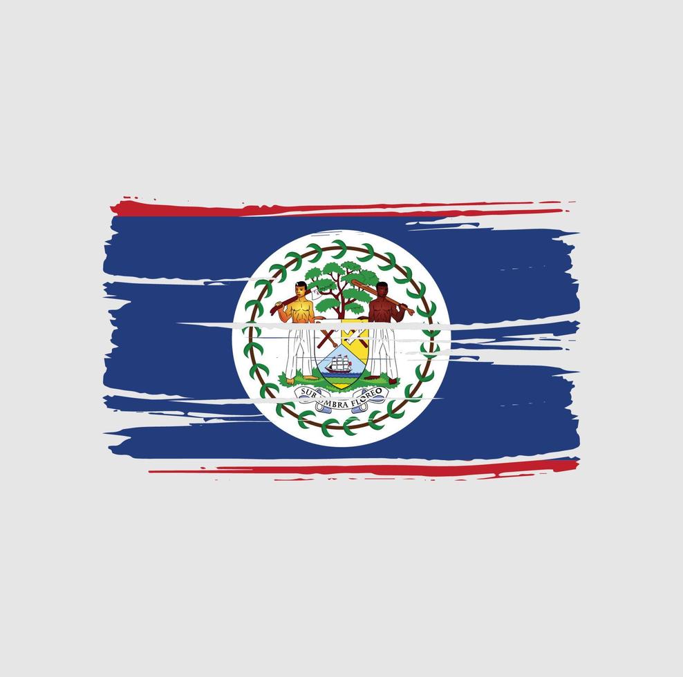 Belize Flag Brush. National Flag vector