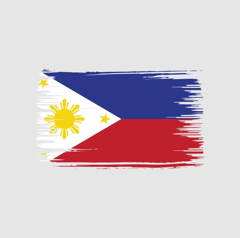 diseño de pincel de bandera de filipinas. bandera nacional vector