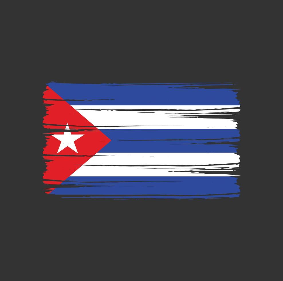 trazos de pincel de la bandera de cuba. bandera nacional vector