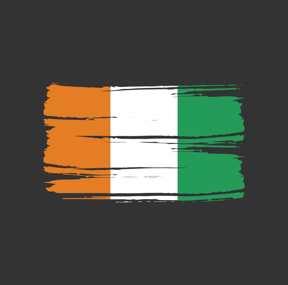 Cote Dvoire Flag Brush. National Flag vector