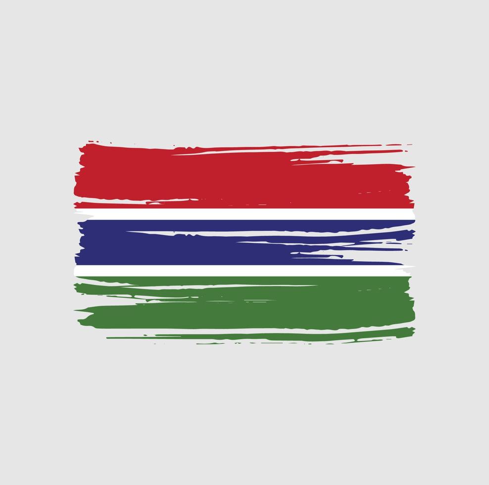 pincel de bandera de gambia. bandera nacional vector