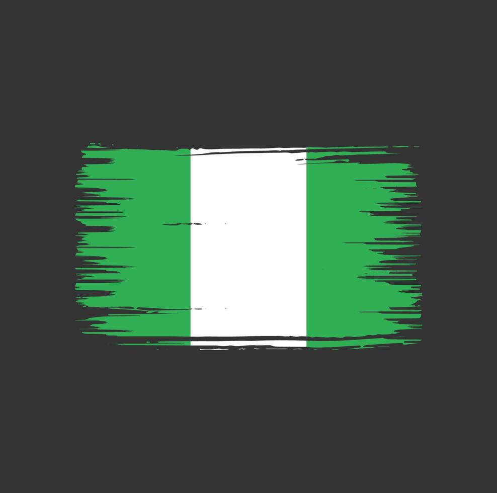 diseño de pincel de bandera de nigeria. bandera nacional vector