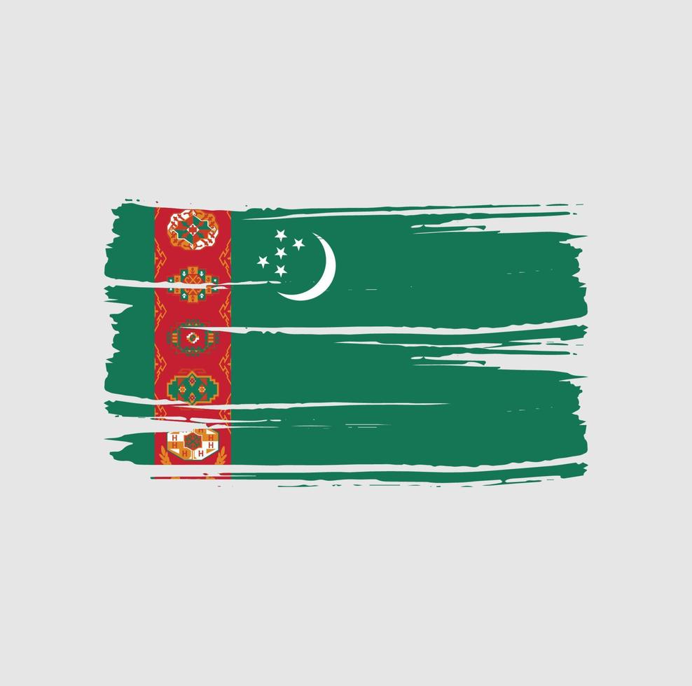 pincel de bandera de turkmenistán. bandera nacional vector