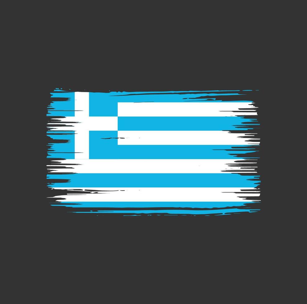 Greece Flag Brush Design. National Flag vector