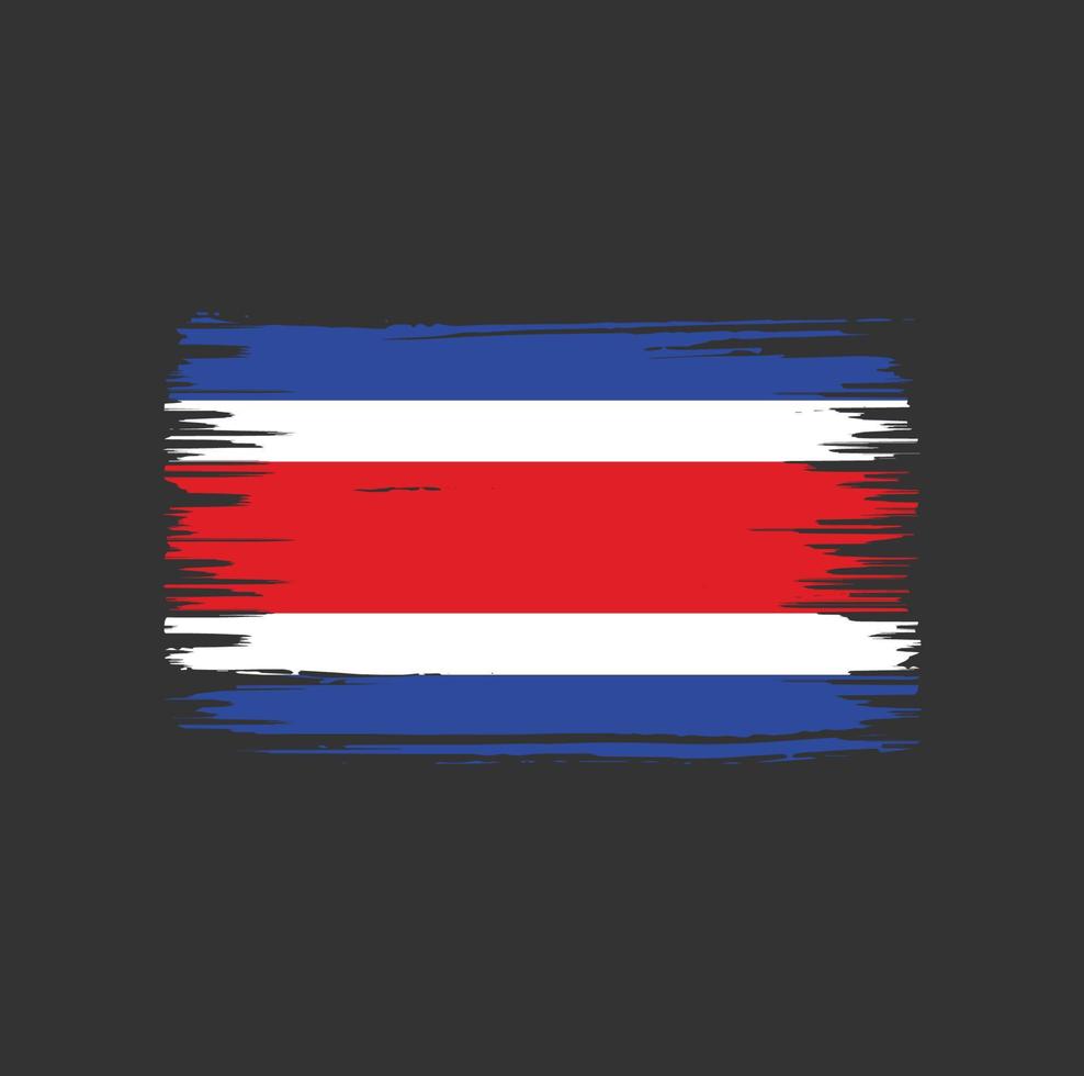 Costa Rica Flag Brush Design. National Flag vector