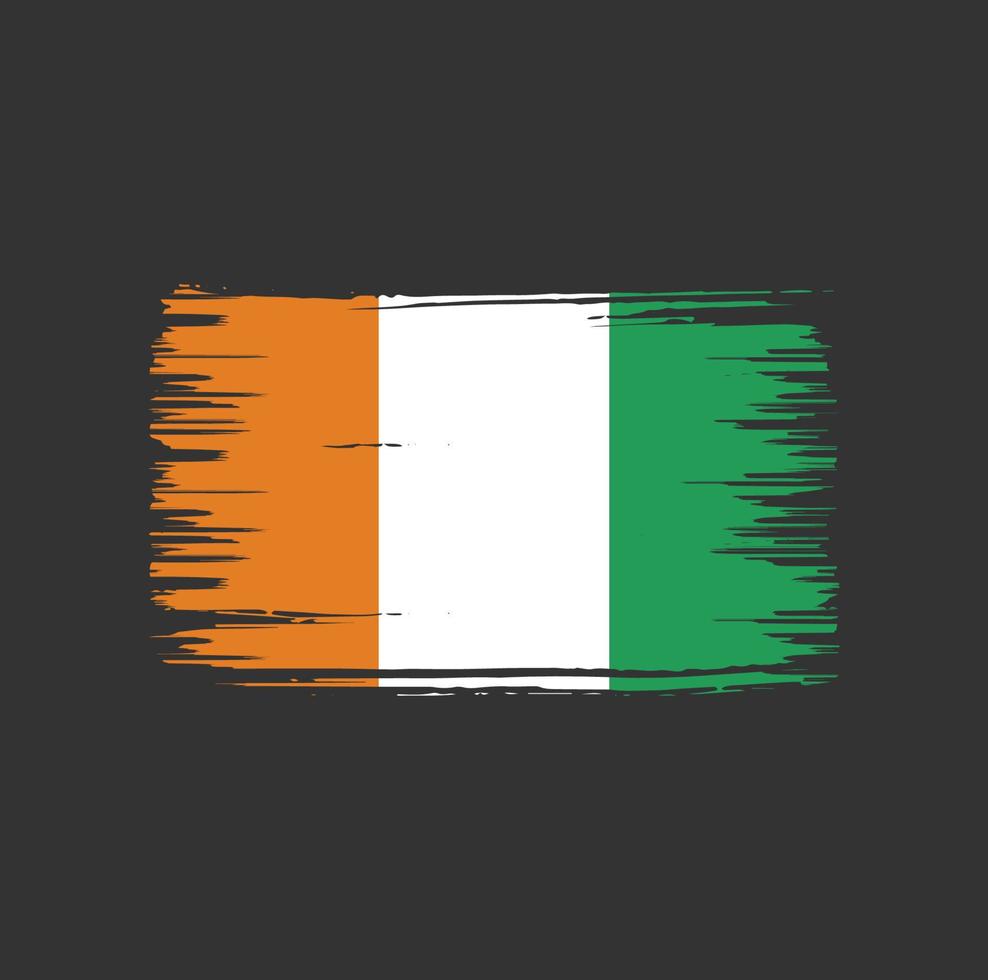 diseño de pincel de bandera de cote dlvoire. bandera nacional vector