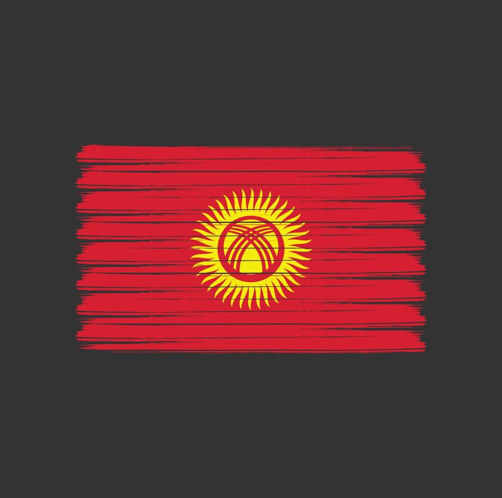 trazos de pincel de bandera de Kirguistán. bandera nacional vector