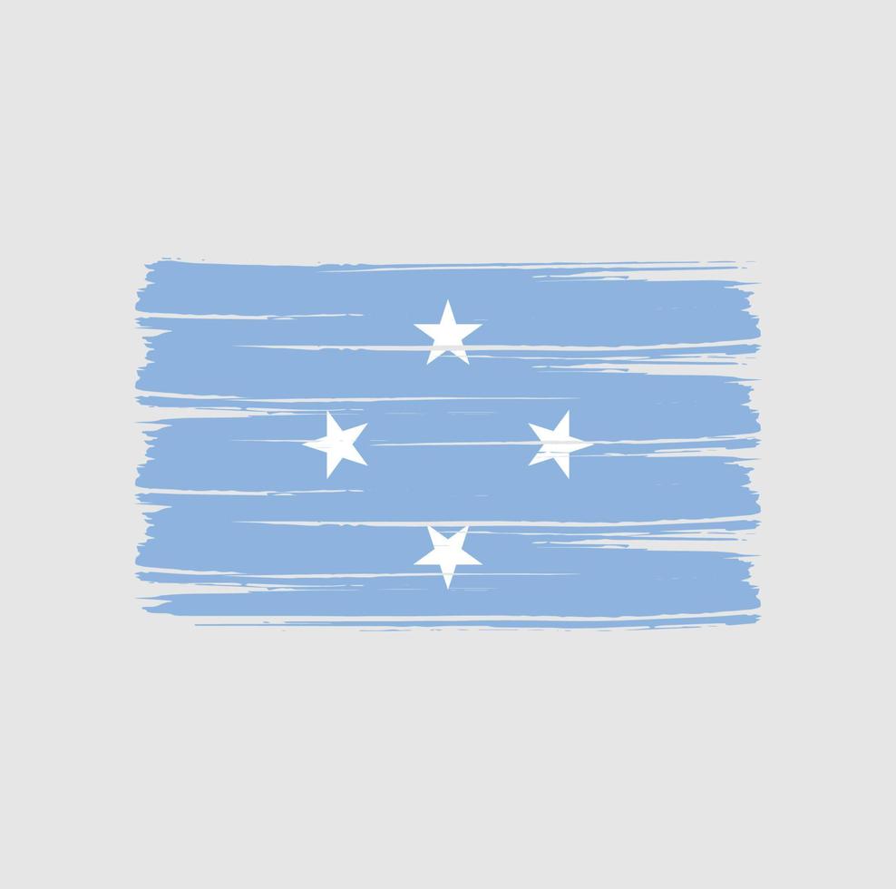 trazos de pincel de bandera de micronesia. bandera nacional vector