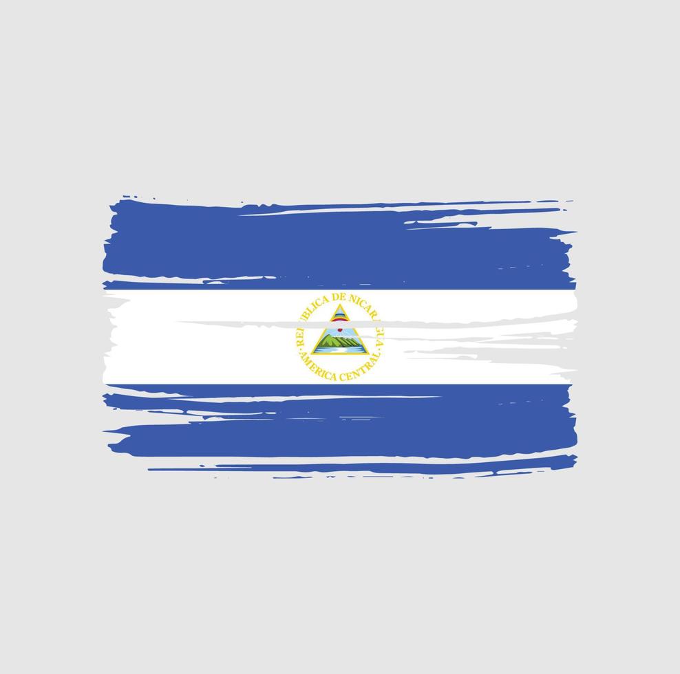 Nicaragua Flag Brush. National Flag vector