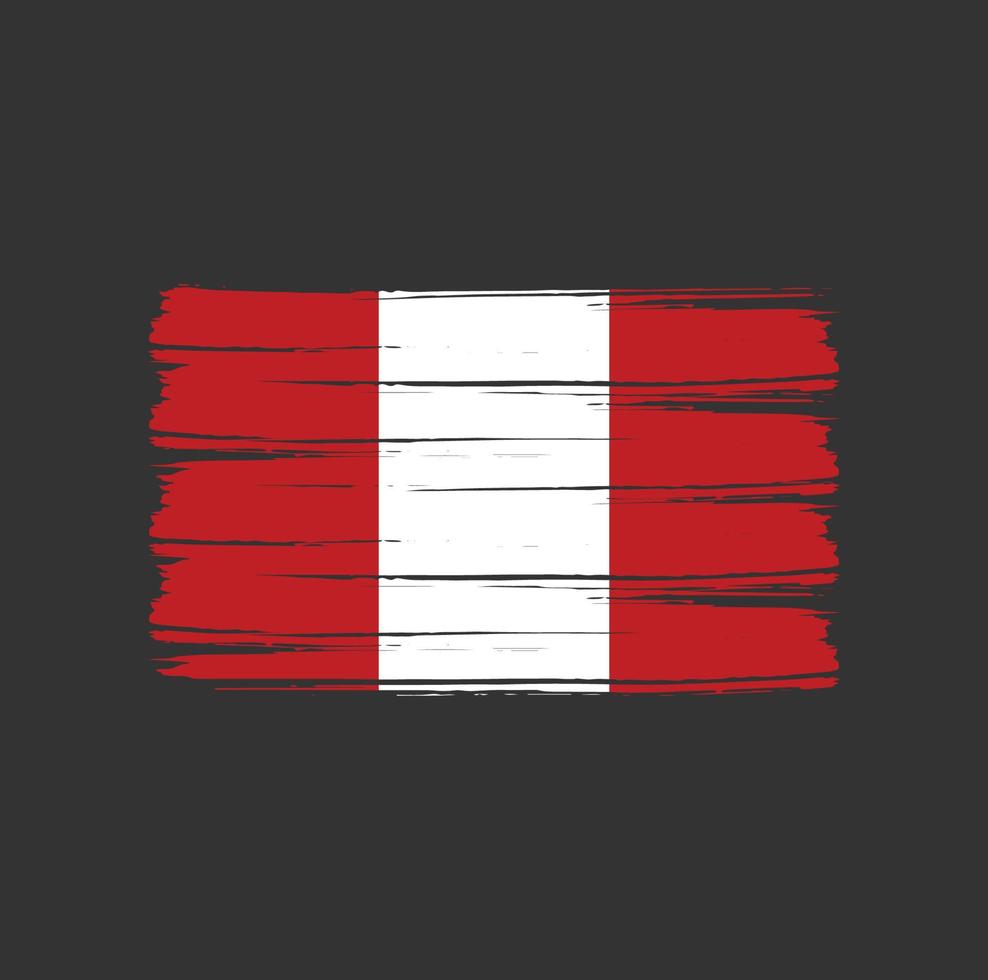 Peru Flag Brush Strokes. National Flag vector