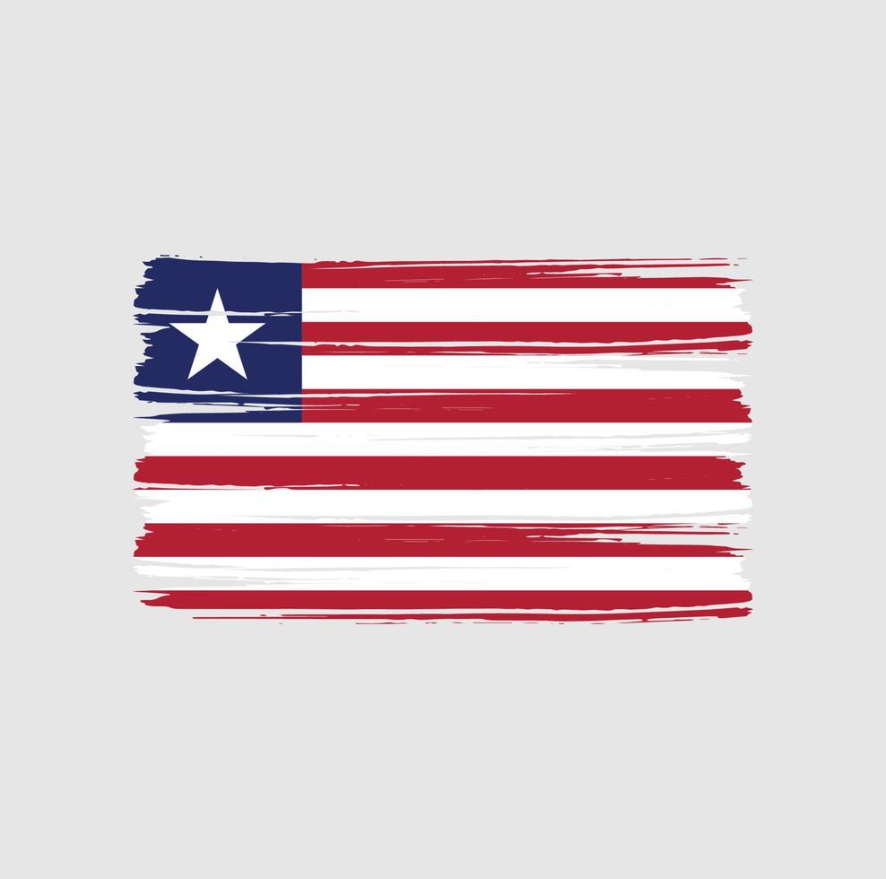 trazos de pincel de la bandera de liberia. bandera nacional vector