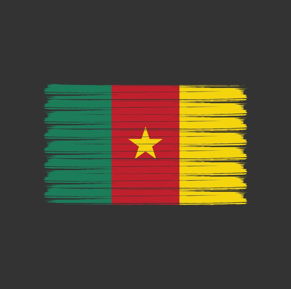 Cameroon Flag Brush Strokes. National Flag vector