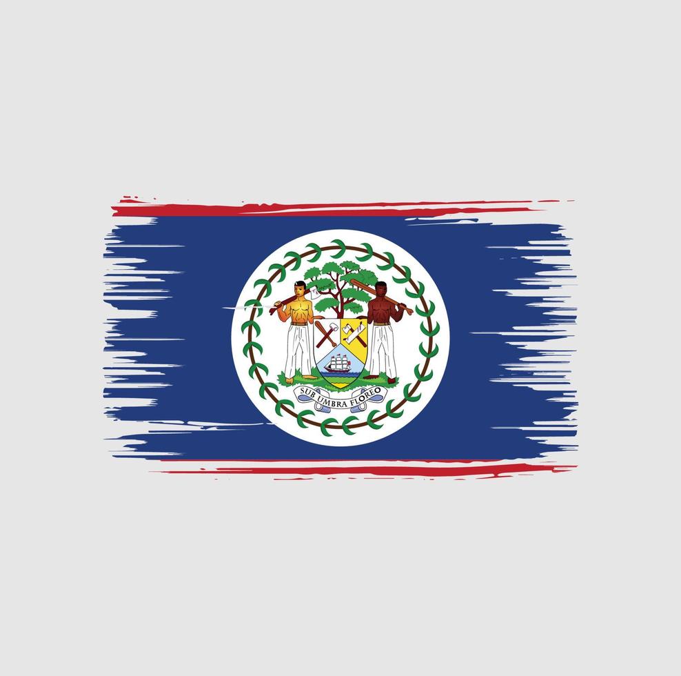 Belize Flag Brush Design. National Flag vector