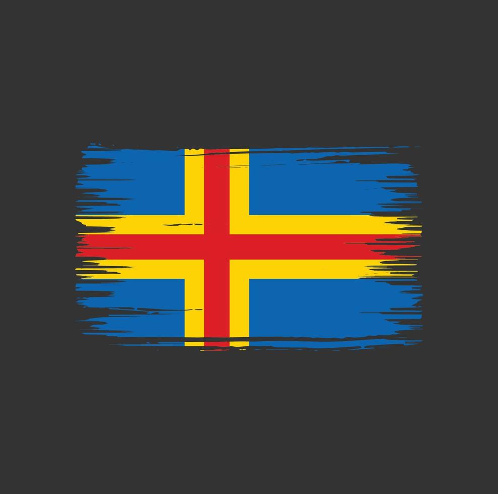 Aland Islands Flag Brush Design. National Flag vector