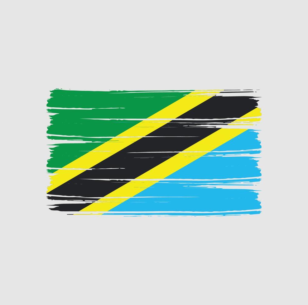 trazos de pincel de bandera de tanzania. bandera nacional vector