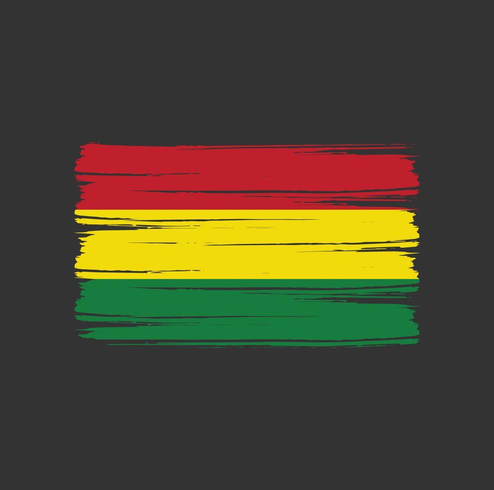 trazos de pincel de la bandera de bolivia. bandera nacional vector