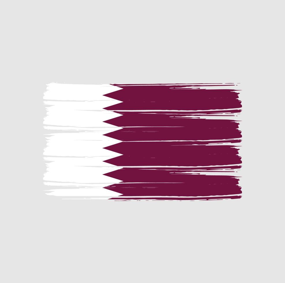 trazos de pincel de la bandera de qatar. bandera nacional vector