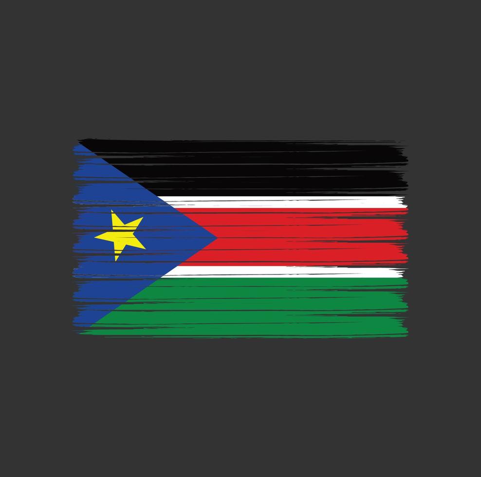 South Sudan Flag Brush Strokes. National Flag vector