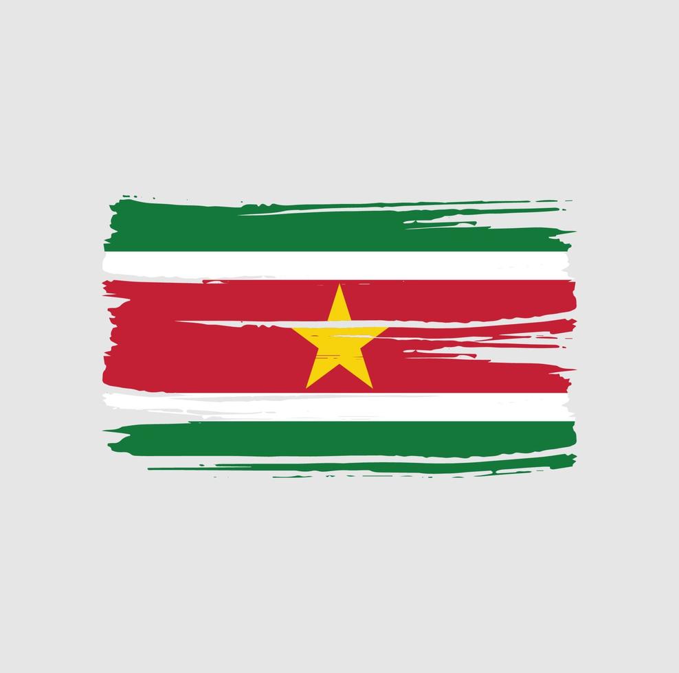 Suriname Flag Brush. National Flag vector