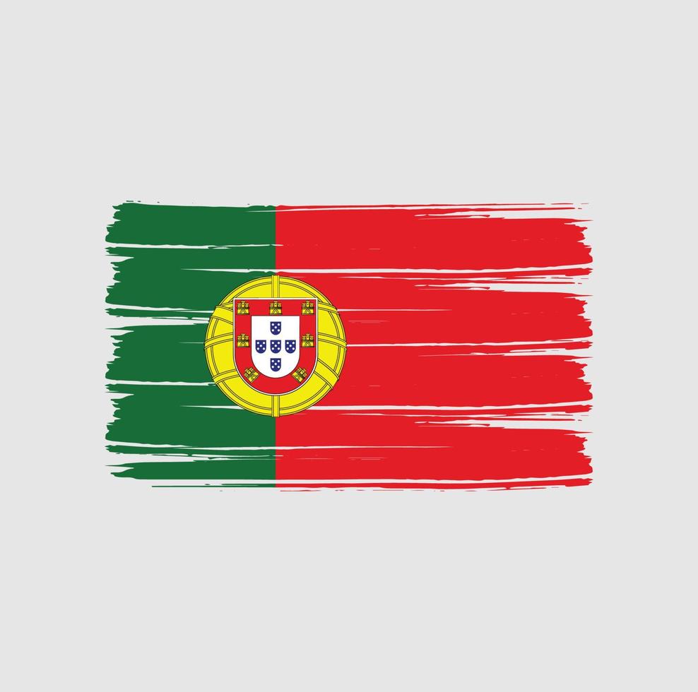 Portugal Flag Brush Strokes. National Flag vector