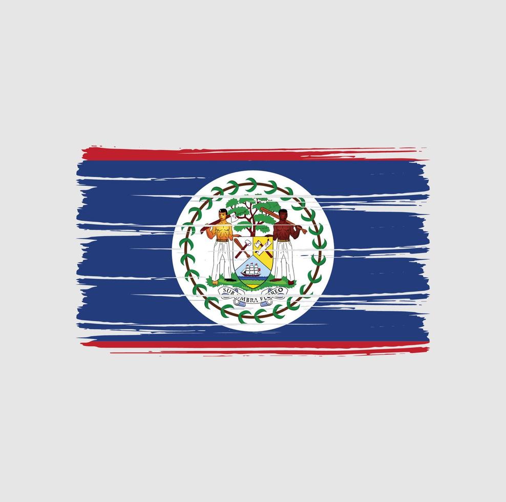 trazos de pincel de bandera de belice. bandera nacional vector