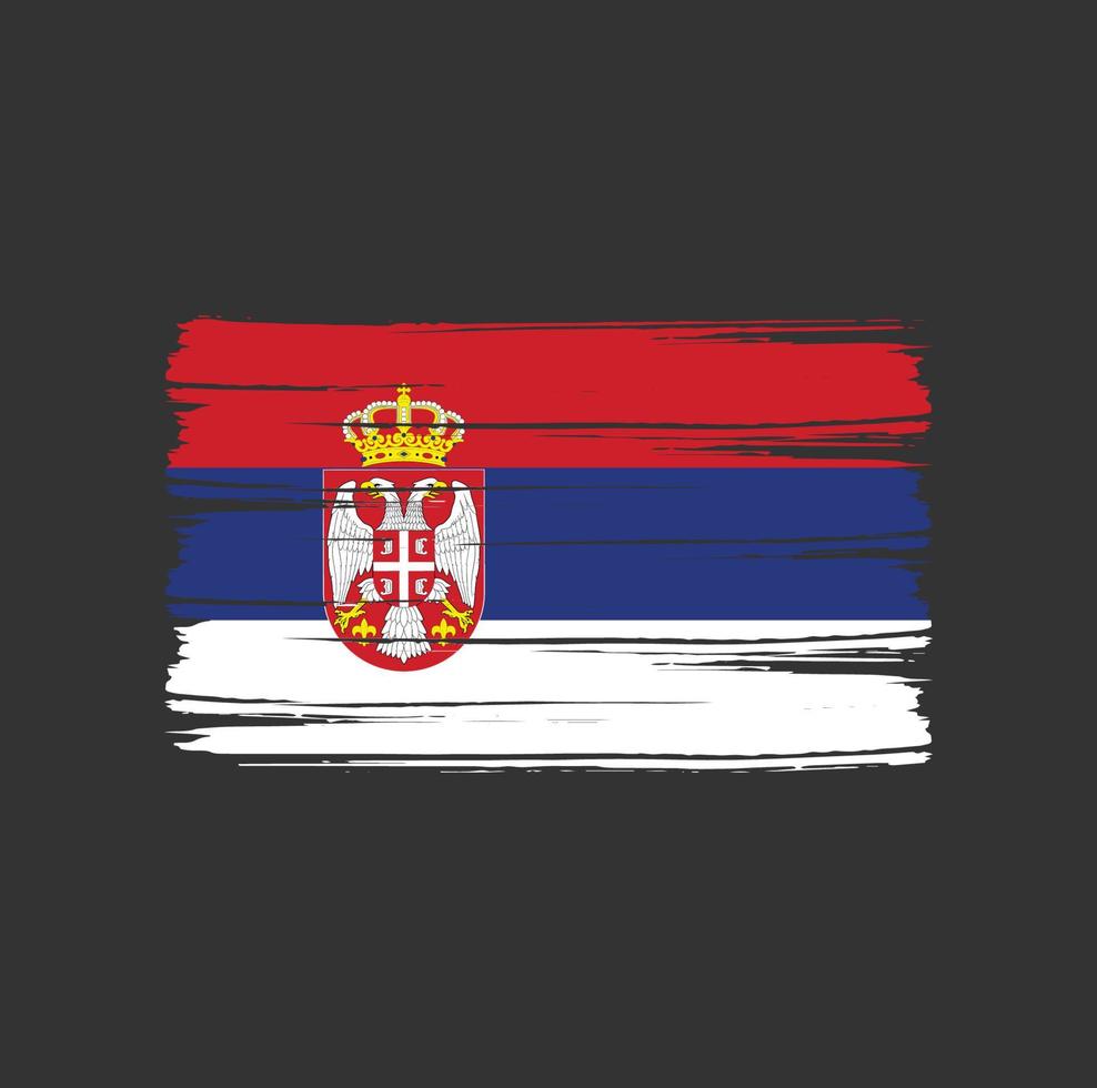 Serbia Flag Brush Strokes. National Flag vector