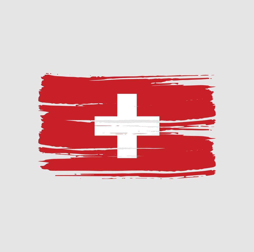 cepillo de bandera suiza. bandera nacional vector