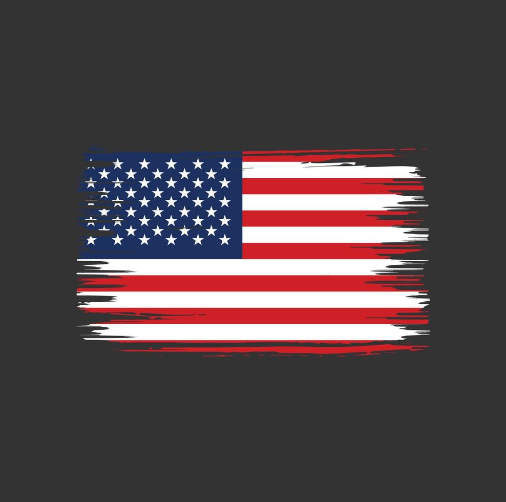 diseño de pincel de bandera americana. bandera nacional vector