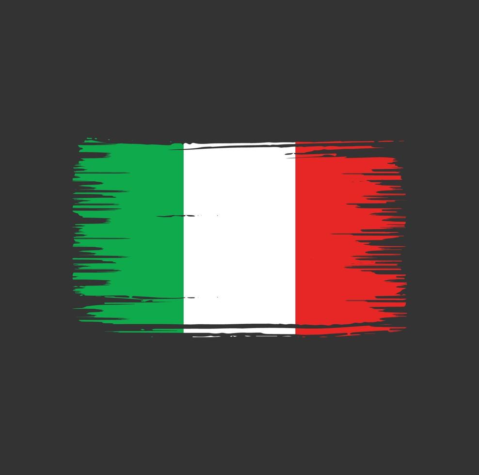 diseño de pincel de bandera de italia. bandera nacional vector