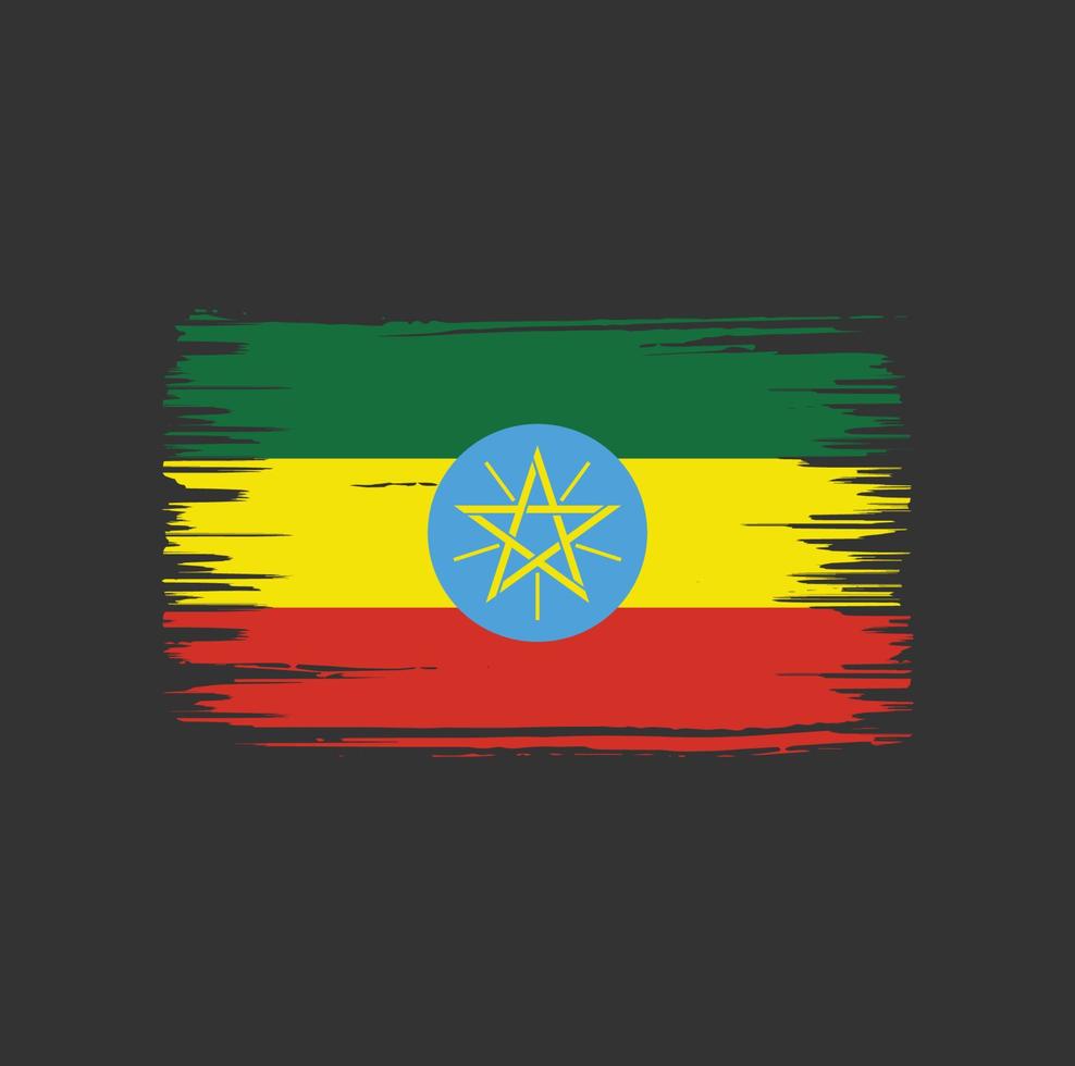 Ethiopia Flag Brush Design. National Flag vector