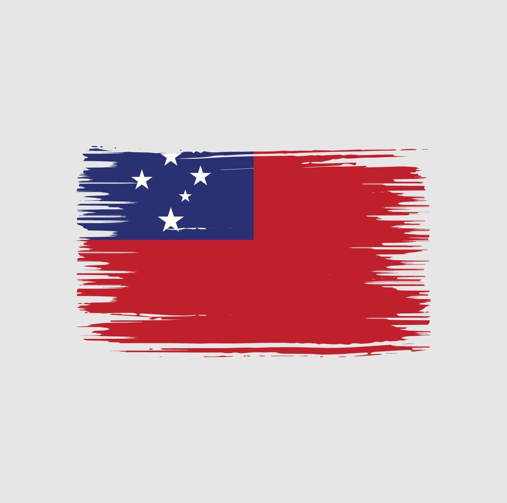 diseño de pincel de bandera de samoa. bandera nacional vector