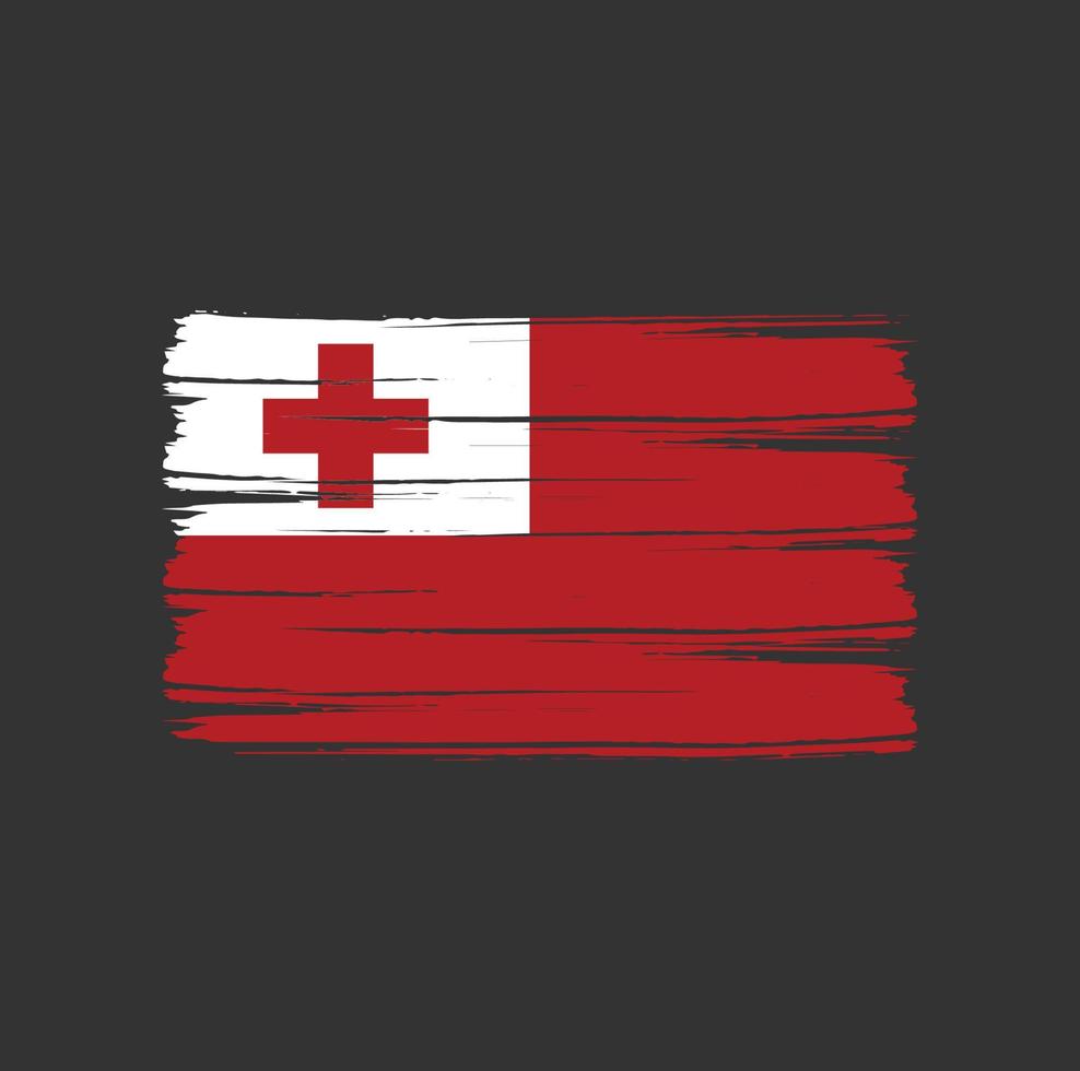 trazos de pincel de la bandera de tonga. bandera nacional vector