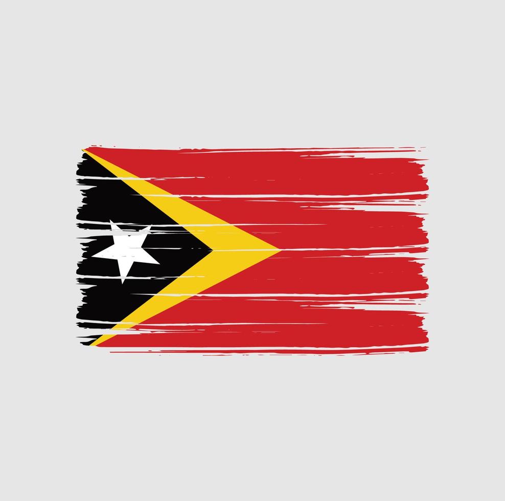 Timor Leste Flag Brush Strokes. National Flag vector