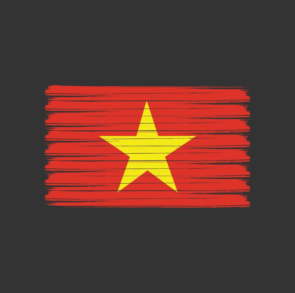 trazos de pincel de la bandera de vietnam. bandera nacional vector