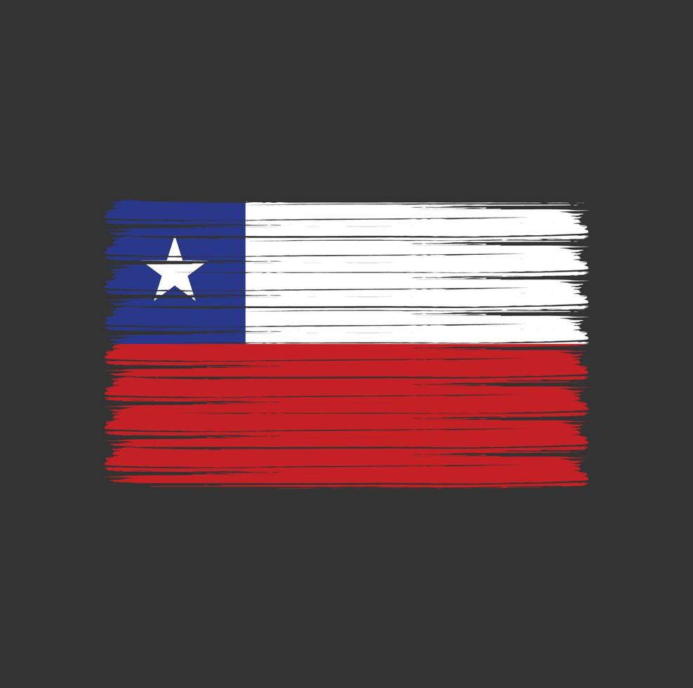 trazos de pincel de bandera chilena. bandera nacional vector