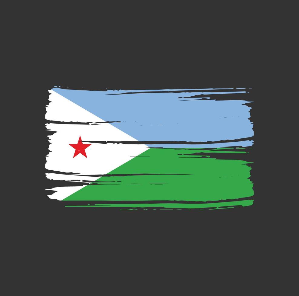 Djibouti Flag Brush. National Flag vector