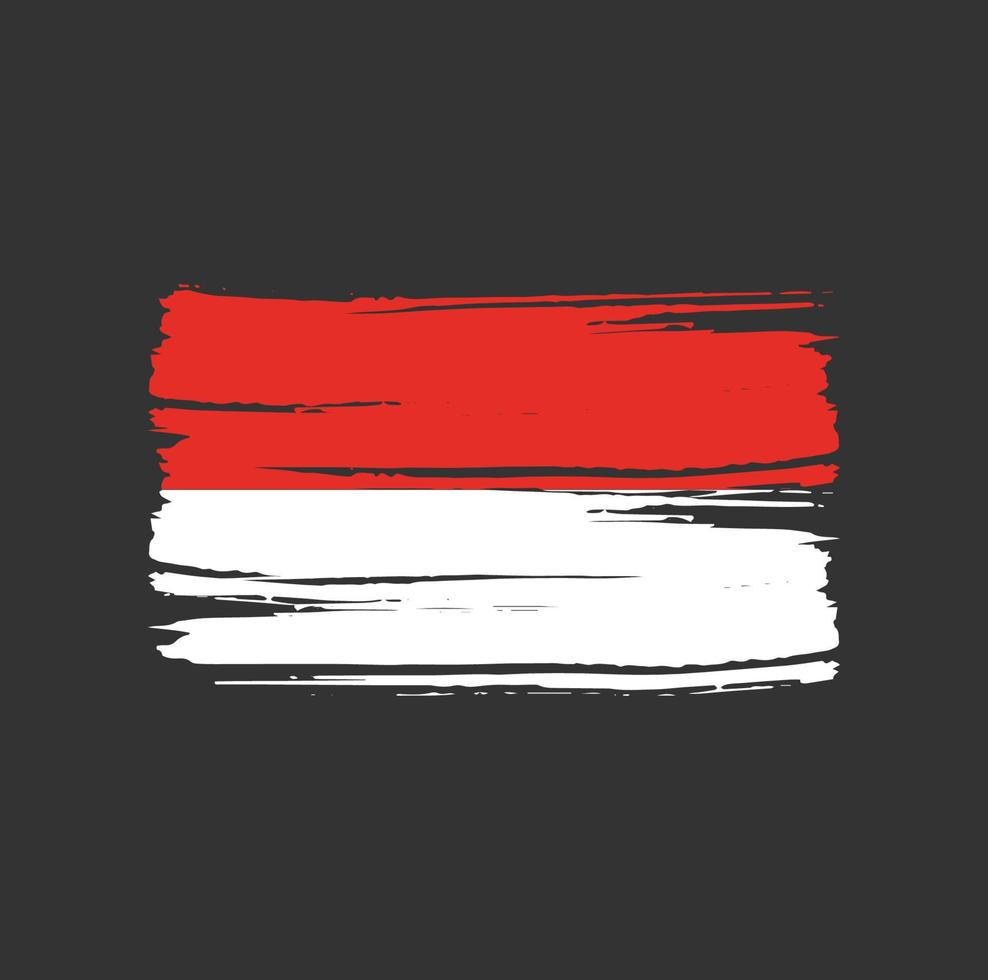 pincel de bandera de indonesia. bandera nacional vector