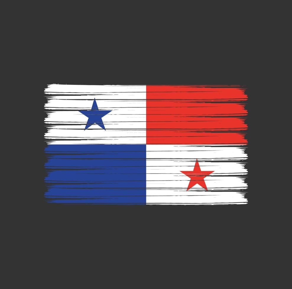 trazos de pincel de la bandera de Panamá. bandera nacional vector