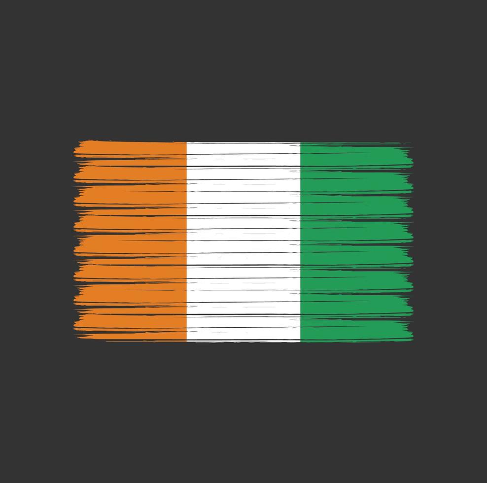 Cote Dlvoire Flag Brush Strokes. National Flag vector