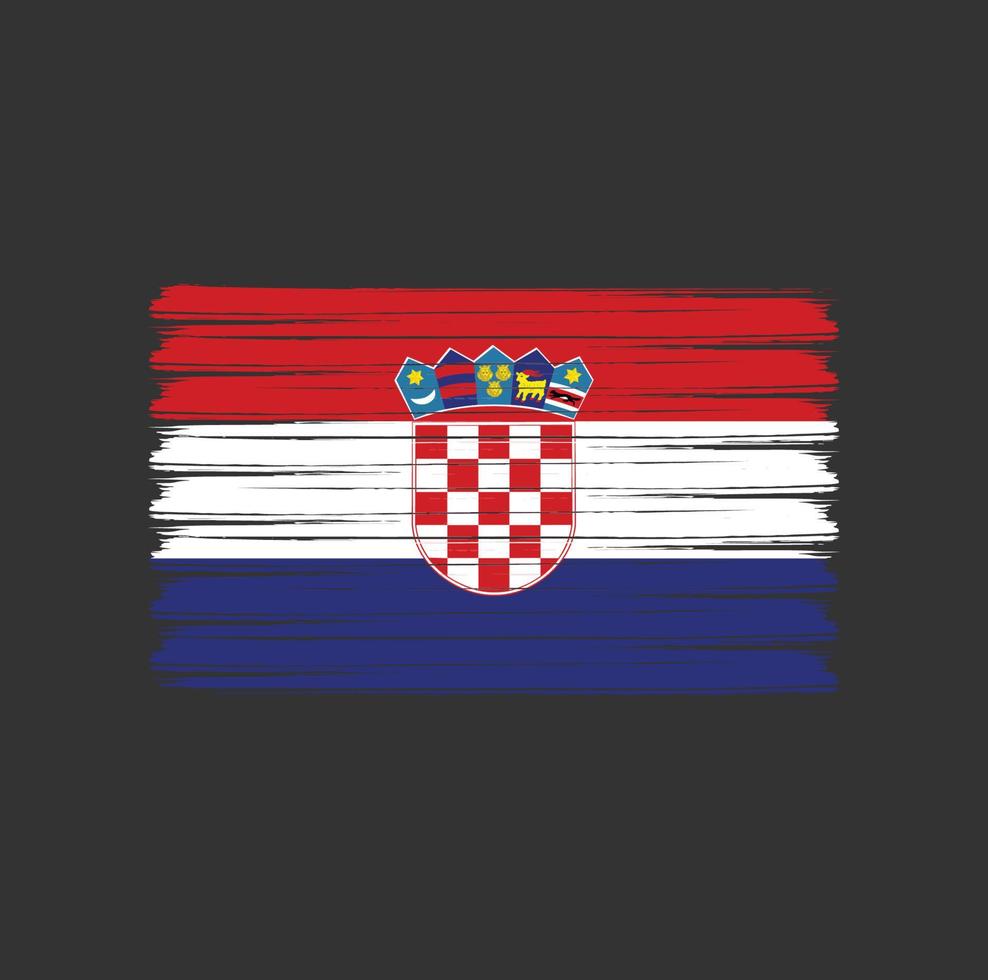 Croatia Flag Brush Strokes. National Flag vector