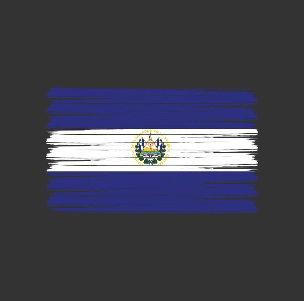 El Salvador Flag Brush Strokes. National Flag 6316278 Vector Art at