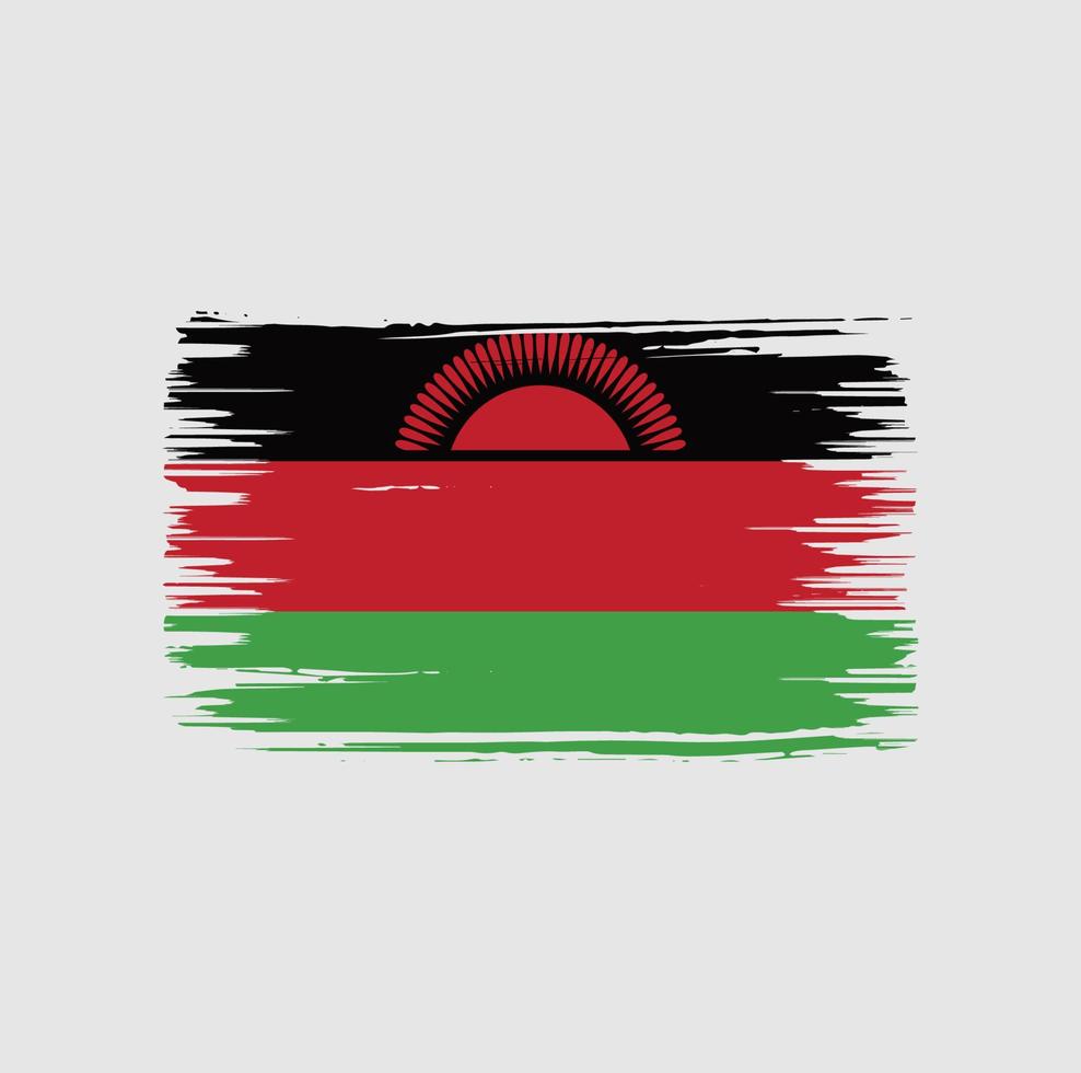 Malawi Flag Brush Design. National Flag vector