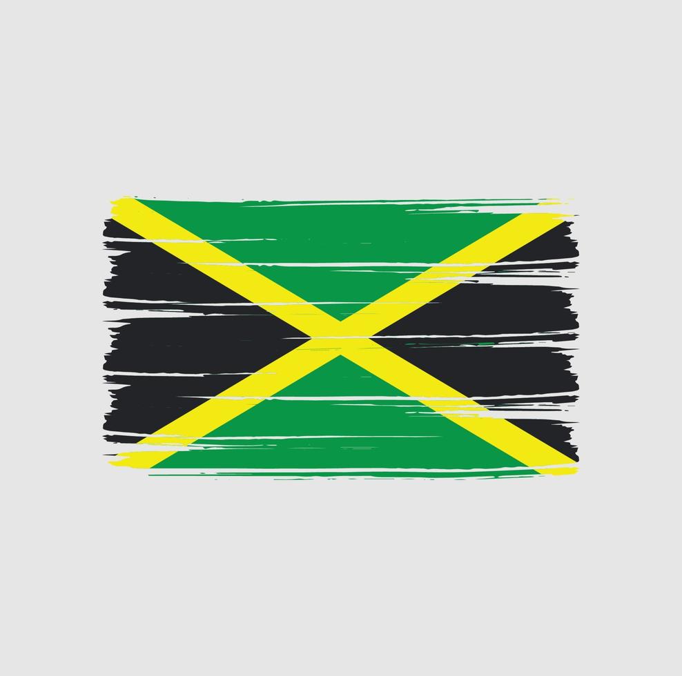 trazos de pincel de la bandera de jamaica. bandera nacional vector